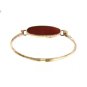 Vintage Sterling Silver & Carnelian Cuff Bracelet