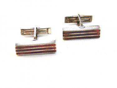 Vintage Retro Sterling Silver & Copper Cufflinks 03132013def