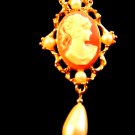 Sarah Coventry Gold Tone Cameo of a Lady Necklace
