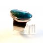 Signed Vintage Native American Silver & Turquoise Ring Size 9 3/4