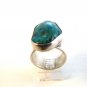 Signed Vintage Native American Silver & Turquoise Ring Size 9 3/4