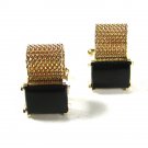Vintage Goldtone & Black Wrap Around Cufflinks Unbranded 71015