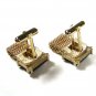 Vintage Goldtone & Black Wrap Around Cufflinks Unbranded 71015