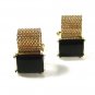 Vintage Goldtone & Black Wrap Around Cufflinks Unbranded 71015