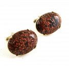 Vintage Goldtone & Gold Stone Cufflinks 11062013