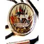 Southwest Silver Tone Moose in Woods Leather Bolo No. 2