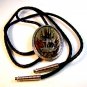 Southwest Silver Tone Moose in Woods Leather Bolo No. 2