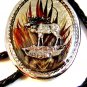Southwest Silver Tone Moose in Woods Leather Bolo No. 2