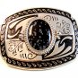 New Old Stock Western Silver Tone & Stone ? Belt Buckle Made in USA
