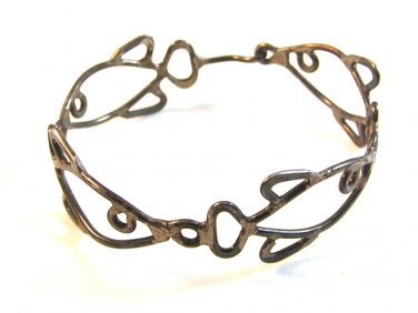 Vintage Primitive Handmade Sterling Silver 4 Fish Bracelet