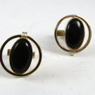 True Vintage 1960s-1980s Silvertone & Black Cufflinks Marked SWANK 111414