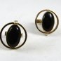 True Vintage 1960s-1980s Silvertone & Black Cufflinks Marked SWANK 111414