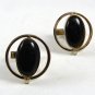 True Vintage 1960s-1980s Silvertone & Black Cufflinks Marked SWANK 111414