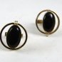 True Vintage 1960s-1980s Silvertone & Black Cufflinks Marked SWANK 111414