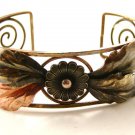 Vintage Sterling Silver Brass Copper 3 tone Copper Bracelet