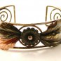 Vintage Sterling Silver Brass Copper 3 tone Copper Bracelet