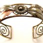 Vintage Sterling Silver Brass Copper 3 tone Copper Bracelet