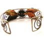 Vintage Sterling Silver Brass Copper 3 tone Copper Bracelet