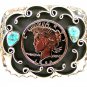 Vintage 1922 Peace Silver Dollar With Turquoise Belt Buckle