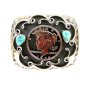 Vintage 1922 Peace Silver Dollar With Turquoise Belt Buckle