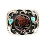 Vintage 1922 Peace Silver Dollar With Turquoise Belt Buckle