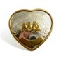 True Vintage Western 3 Horse Heads Heart German Silver Belt Buckle 82814