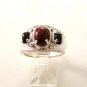 Vintage Sterling Silver & Jasper Black Onyx Ring Sz 9