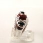 Vintage Sterling Silver & Jasper Black Onyx Ring Sz 9