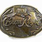 Vintage Crown Royal Brass Belt Buckle Unbranded 73015