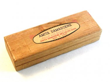 Vintage Amita Damascene Gold & Silver Inlaid Dagger Tie Clasp In The Box