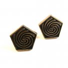 Vintage Gold Tone Cufflinks Swirl Signed Hickok U.S.A.