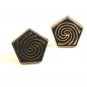 Vintage Gold Tone Cufflinks Swirl Signed Hickok U.S.A.