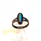 Vintage Native American Bell Trading Post Sterling Silver Turquoise Ring Size 7