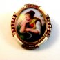Vintage Hand Painted Portrait Brooch of a Lady Brooch