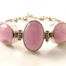 Vintage Gothic Sterling Silver & Rose Quartz Bracelet
