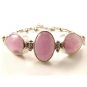 Vintage Gothic Sterling Silver & Rose Quartz Bracelet