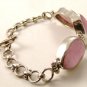 Vintage Gothic Sterling Silver & Rose Quartz Bracelet