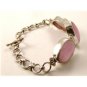 Vintage Gothic Sterling Silver & Rose Quartz Bracelet