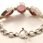 Vintage Gothic Sterling Silver & Rose Quartz Bracelet