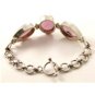 Vintage Gothic Sterling Silver & Rose Quartz Bracelet