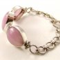 Vintage Gothic Sterling Silver & Rose Quartz Bracelet