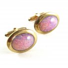 Vintage Goldtone & Faux Opals Cufflinks By Correct 11062013