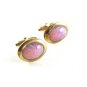 Vintage Goldtone & Faux Opals Cufflinks By Correct 11062013