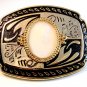 New Old Stock Western Rodeo White Stone ? Belt Buckle Made in USA
