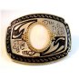 New Old Stock Western Rodeo White Stone ? Belt Buckle Made in USA