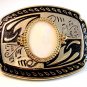New Old Stock Western Rodeo White Stone ? Belt Buckle Made in USA