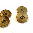 Vintage Art Deco Gold Tone Masonic Cufflinks