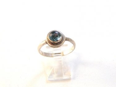 Sterling Silver & Venetian Art Glass Ring Size 9
