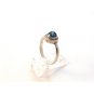 Sterling Silver & Venetian Art Glass Ring Size 9