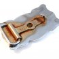 Vintage Silver & Gold Tone Cowboy Boots Belt Buckle by Chambers Made in U.S.A.